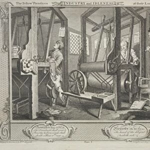 Industry and Idleness: The Fellow Prentices at their Looms, 1747. Creator: William Hogarth