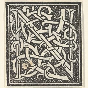 Initial letter N on patterned background, 1520. 1520. Creator: Anon