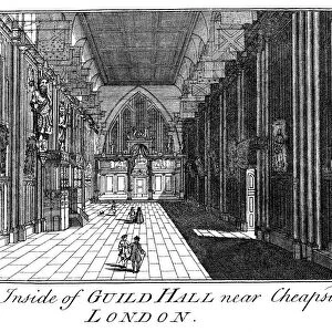 The Inside of Guild Hall near Cheapside, London, c18th century (1886). Artist: William Griggs