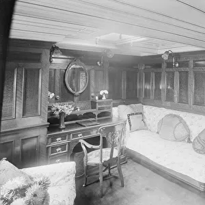 Interior of boudoir on Venetia, 1920. Creator: Kirk & Sons of Cowes