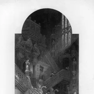 Interior of the Burgos Cathedral, 19th century. Artist: E Challis