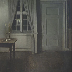Interior with Two Candles. Artist: Hammershoi, Vilhelm (1864-1916)
