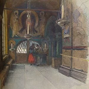 Interior of the Cathedral of the Annunciation, Moscow, c1900, (1905). Artist: Georges Kossiakoff