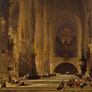 Interior of the Cathedral of St Stephen, Vienna, 1853 Creator: David Roberts