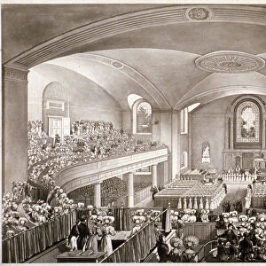 Interior of the Church of St John at Hackney, London, 1827. Artist