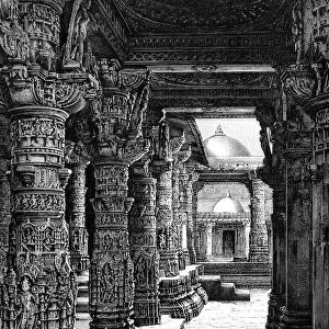 Interior of a Jaina Temple, Mount Abu, Rajasthan, India, 1895