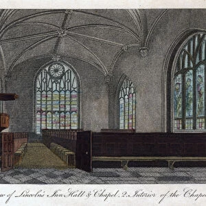 Interior of Lincolns Inn Chapel, London, 1811. Artist: Pals