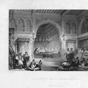 Interior of a Moorish Palace, Algiers, Algeria, 1839. Artist: E Challis