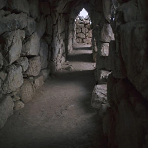 Interior of the Mycenaean palace-fortress at Tiryns in Greece, 13th century BC