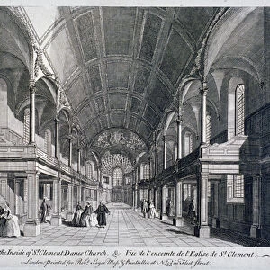 Interior of St Clement Danes Church, Westminster, London, 1751