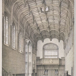 Interior view of the Banqueting Hall in Crosby Hall at no 36 Bishopsgate, City of London, 1871