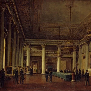 Interior view of the Dmitry Naryshkins House during a meeting of the Society for the Encouragement of Arts, 1825. Artist: Chernetsov, Nikanor Grigoryevich (1805-1879)