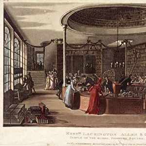 Interior view of the Temple of the Muses bookshop, Finsbury, London, 1809