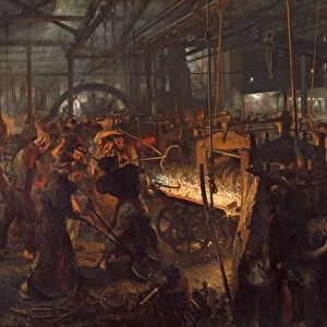 The Iron Rolling Mill (Modern Cyclopes), 1873-1875. Artist: Menzel, Adolph Friedrich, von (1815-1905)