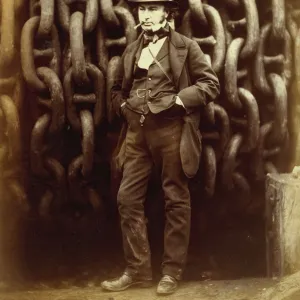 Isambard Kingdom Brunel Standing Before the Launching Chains of the Great Eastern