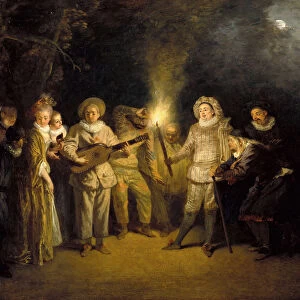 The Italian Comedy, after 1716. Artist: Watteau, Jean Antoine (1684-1721)