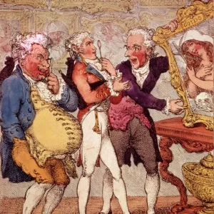 Italian Picture Dealers Humbugging My Lord Anglaise, pub. 1812 (hand coloured engraving)