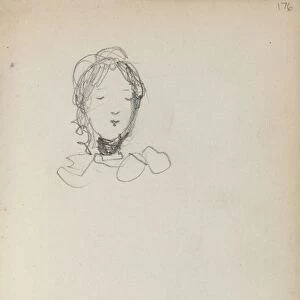Italian Sketchbook: Head of a Girl (page 176), 1898-1899. Creator: Maurice Prendergast (American