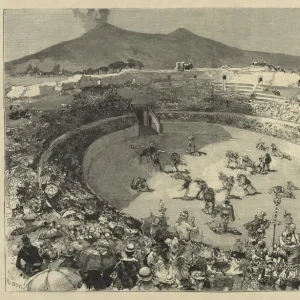 Italy. The Festival of Pompei, The circus of gladiators, 1884