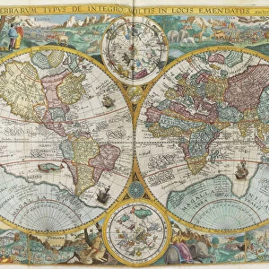 Itinerarium. World map with costumes, natives, ships, plants and animals, 1644. Creator