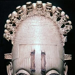 An ivory mask from Benin, Nigeria worn by the Oba of Benin on ceremonial occasions