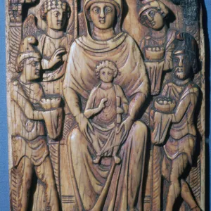 Ivory panel of the adoration of the magi, 6th century