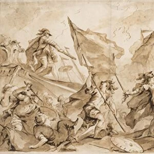 Jacopo Marcello Directing the Assault of Gallipoli, 1750-1760. Creator: Antonio Guardi (Italian