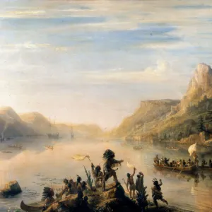 Jacques Cartier discovered the Saint Lawrence River in 1535. Artist: Gudin, Theodore (1802-1880)