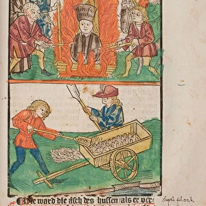 Jan Hus burned at the stake, and his ashes thrown into the Rhine