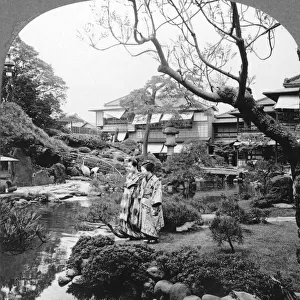 Japanese maids in a garden, 1904. Artist: BL Singley