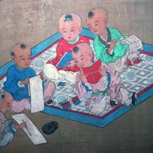 Japanese painting of children at play, 18th century