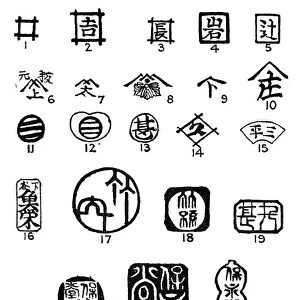 Some Japanese publishers marks and seals, 19th century (1925)