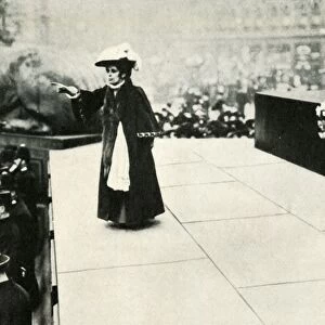 Jennie Baines speaking in Trafalgar Square, 1908, (1947). Creator: Unknown