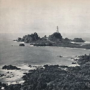 Jersey - La Corbiere Rock and Lighthouse, 1895