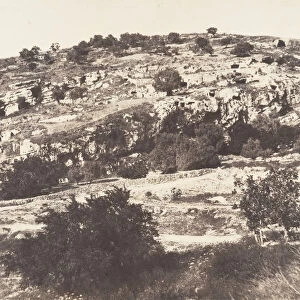 Jerusalem, Vallee de Hinnom, Ensemble du flanc droit, 1854