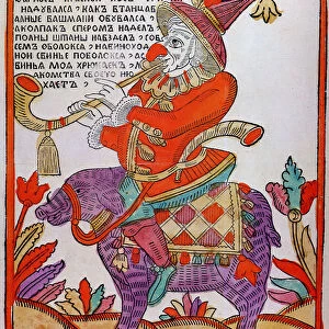 The Jester Farnos the Red Nose, Lubok print, 18th century