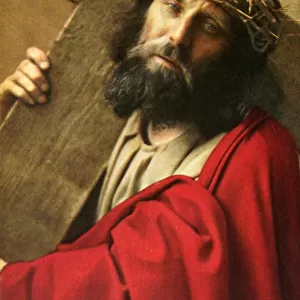 Jesus carrying the cross, 1922. Creator: Henry Traut