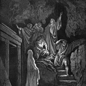 Jesus raising Lazarus from his tomb, 1865-1866. Artist: Gustave Dore