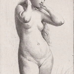 Jeune Femme au Bain, 1866. Creator: Charles Emile Jacque