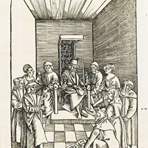 Jewish Oath (From the Laienspiegel, Augsburg), 1509. Artist: Tengler, Ulrich (ca 1441-1521 / 22)