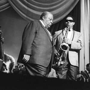 Jimmy Rushing and the Basie Band; with Frank Wess, London, 1963. Creator: Brian Foskett