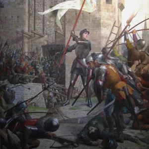 Joan of Arc in armour before Orleans, 1886-1890. Artist: Lenepveu, Jules Eugene (1819-1898)