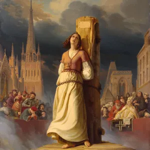 Joan of Arcs Death at the Stake, 1843. Artist: Stilke, Hermann (Anton) (1803-1860)