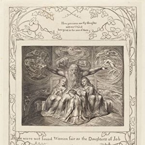 Job and His Daughters, 1825. Creator: William Blake