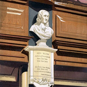 John Miltons monument, St Giless Church, Cripplegate, London, c1850