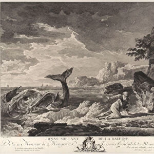 Jonas Leaving the Whale, ca. 1770. Creator: Jean Baptiste Tilliard