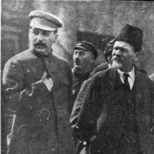 Josef Stalin and Mikhail Kalinin, Soviet leaders, 1930s