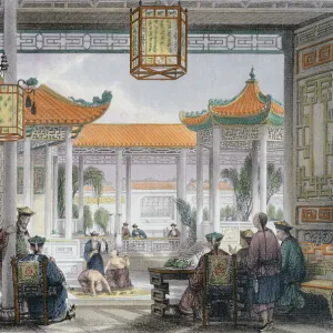 Jugglers Exhibiting in the Court of a Mandarins Palace, China, 1843. Artist