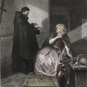 Juliet in the Cell of Friar Lawrence, 1867. Artist: Herbert Bourne