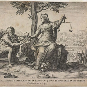 Justice Rewards Toil, 1566. Artist: Cort, Cornelis (1533-1578)